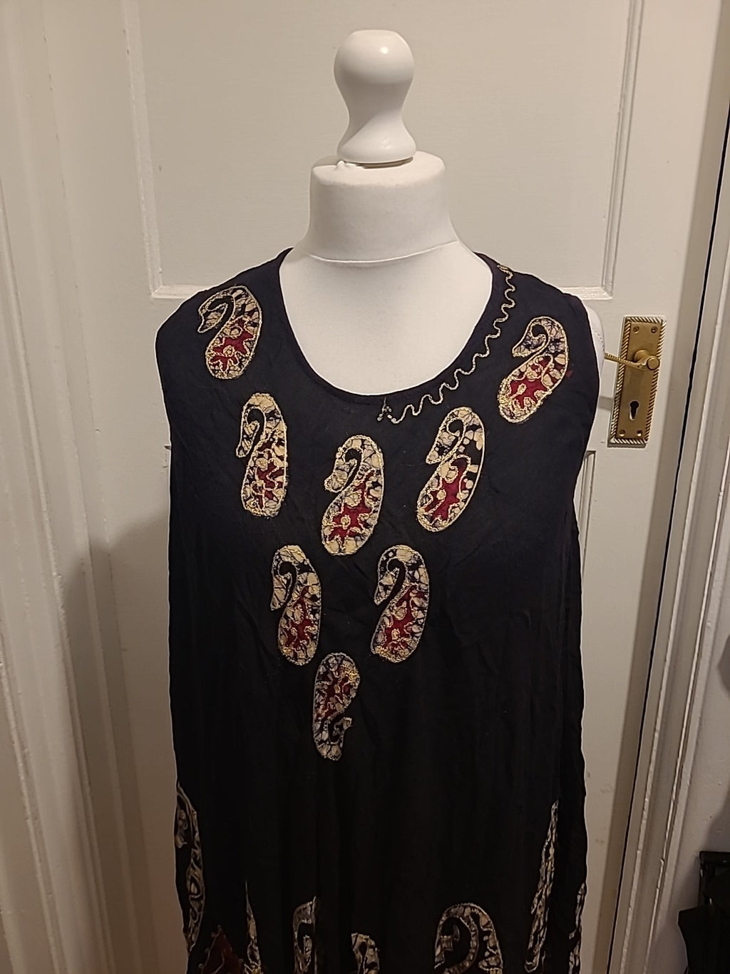 Ladies Sea & Sun Size Large Black Sleeveless Beachwear Dress