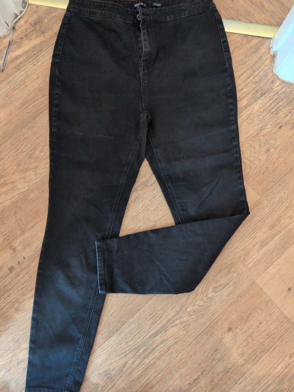Ladies Denim By TU 18L High Waist Skinny Black Jeans