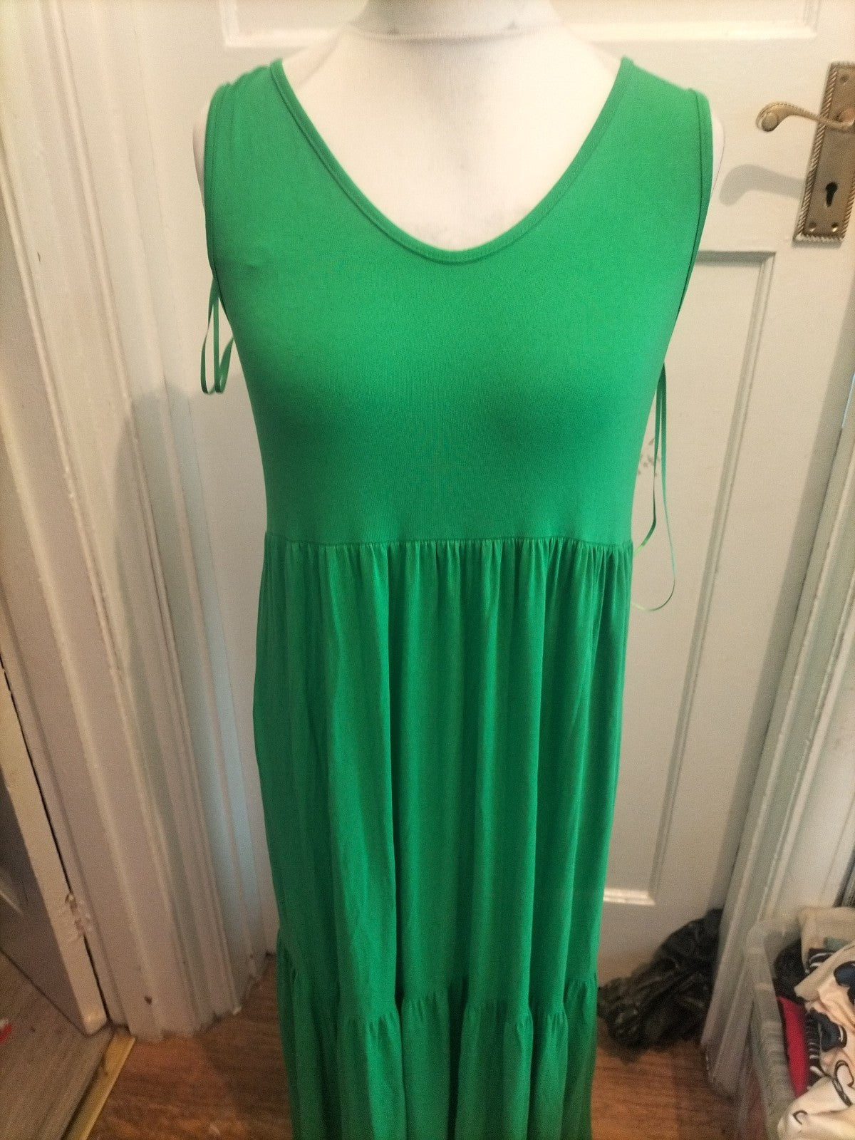 George 12-14 Green Sleeveless Dress Long Length