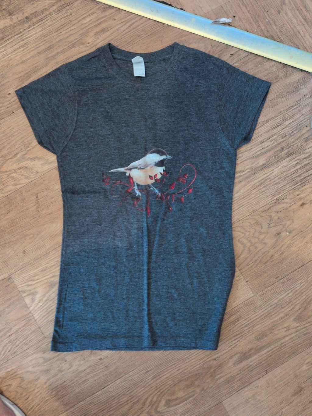 Ladies Gildan Small Grey Print Short Sleeve T-shirt