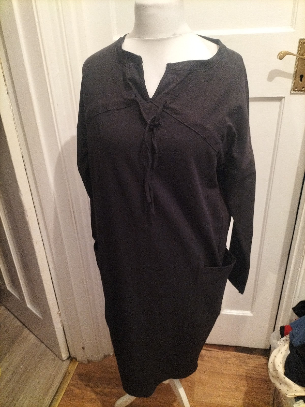 Ladies Size Large Black Dress Long Sleeved