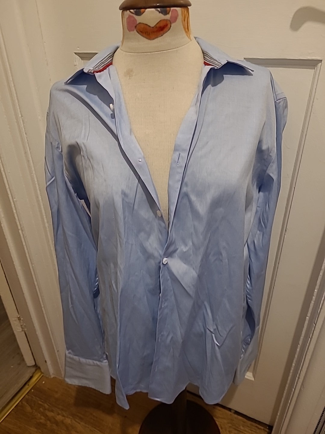 Mens Autograph Size 16 Collar Tailored Fit Blue Shirt