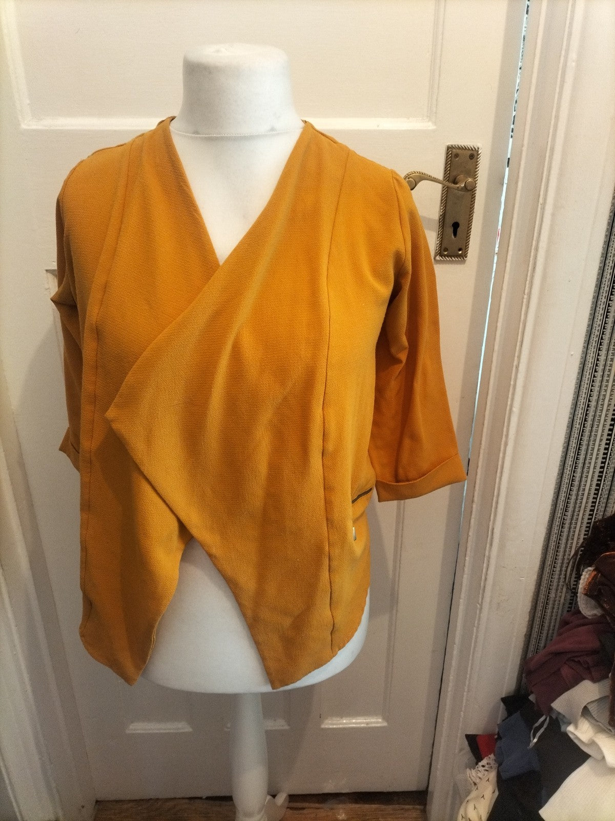 Ladies Select Size 8 Mustard Open Blouse