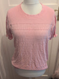 Grecerelle Large Pink Short Sleeved Patterned Material Blouse