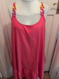 XL Pink Sleeveless Flared Dress