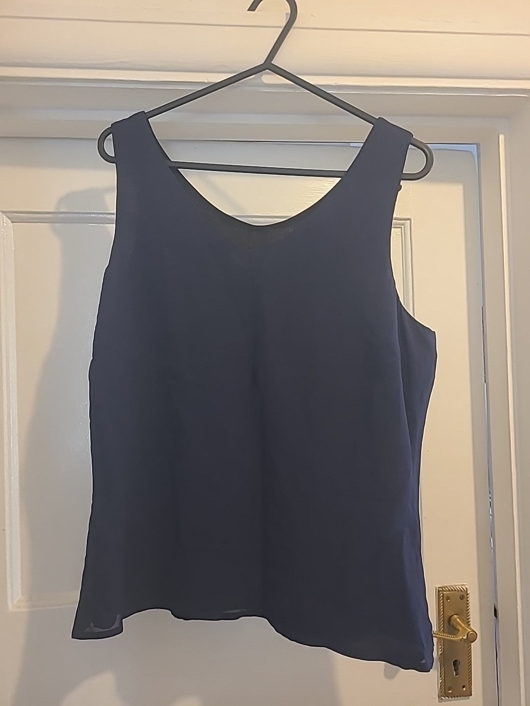 Ladies Wheaton&Katzltd Size 8 Navy Lined Sleeveless Tshirt