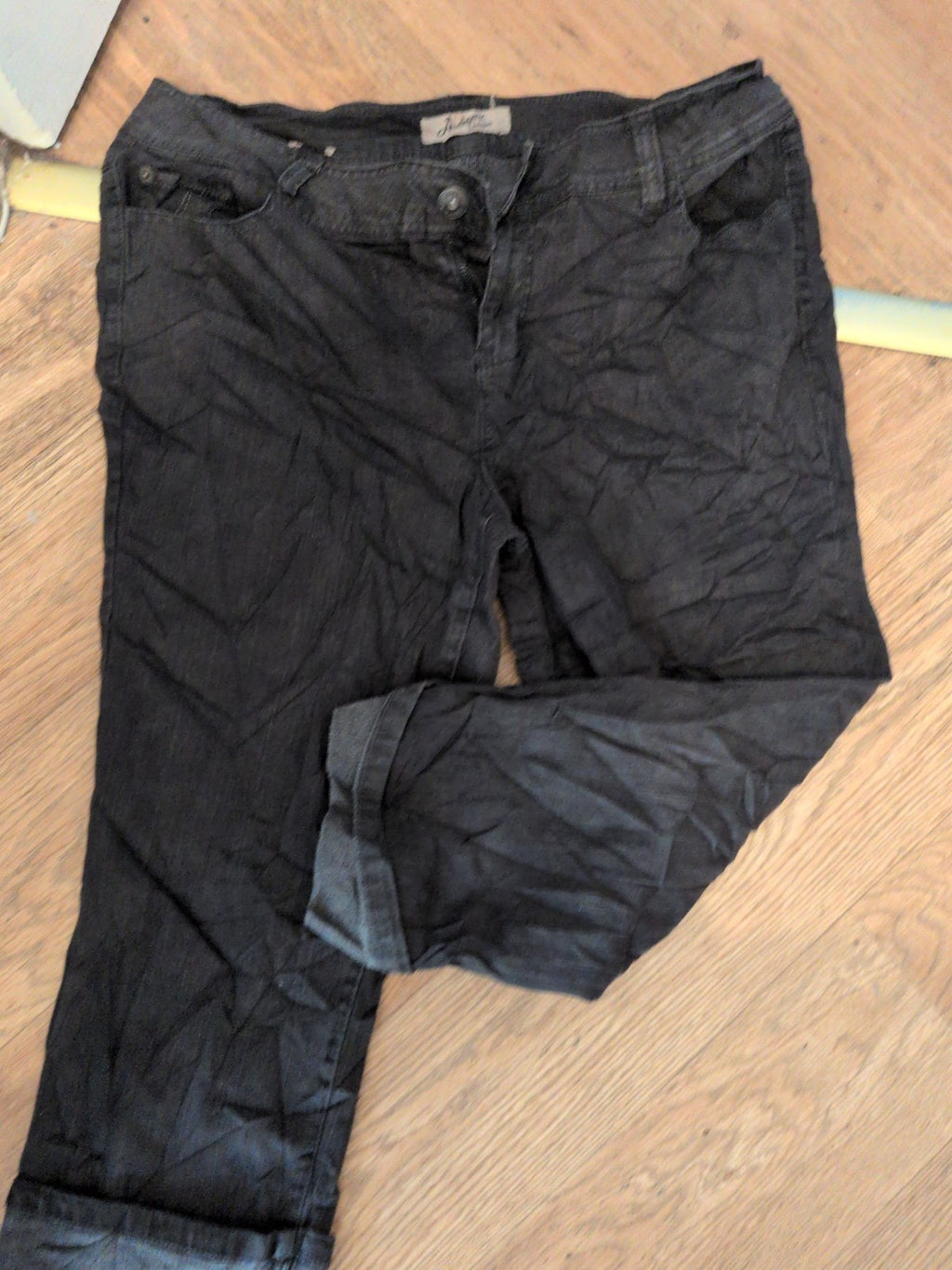 Evans 18 Charcoal Turn Up Ankle Jeans