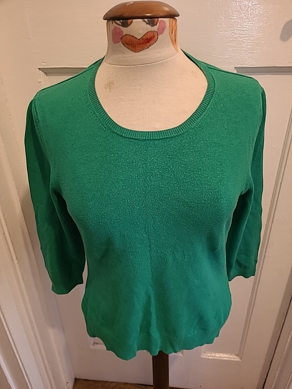 Ladies Marks And Spencer Size 10 Bright Green Pullover Jumper