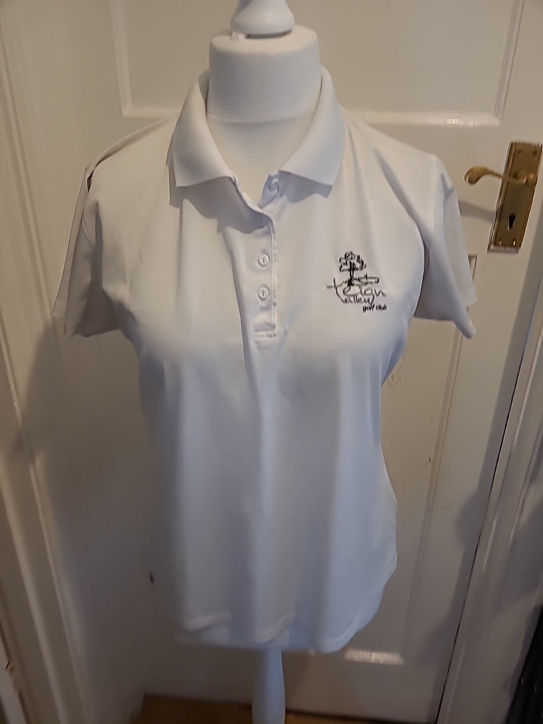 Ladies Size 16 White Golf Polo Short Sleeve Teign Valley