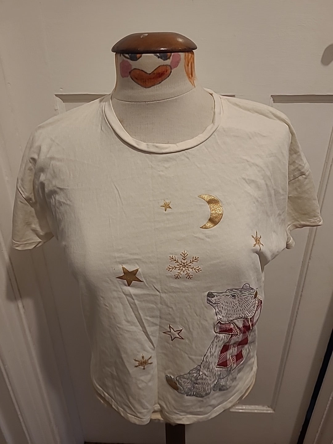Ladies George Size 4-6 Polar Bear Pyjama Top