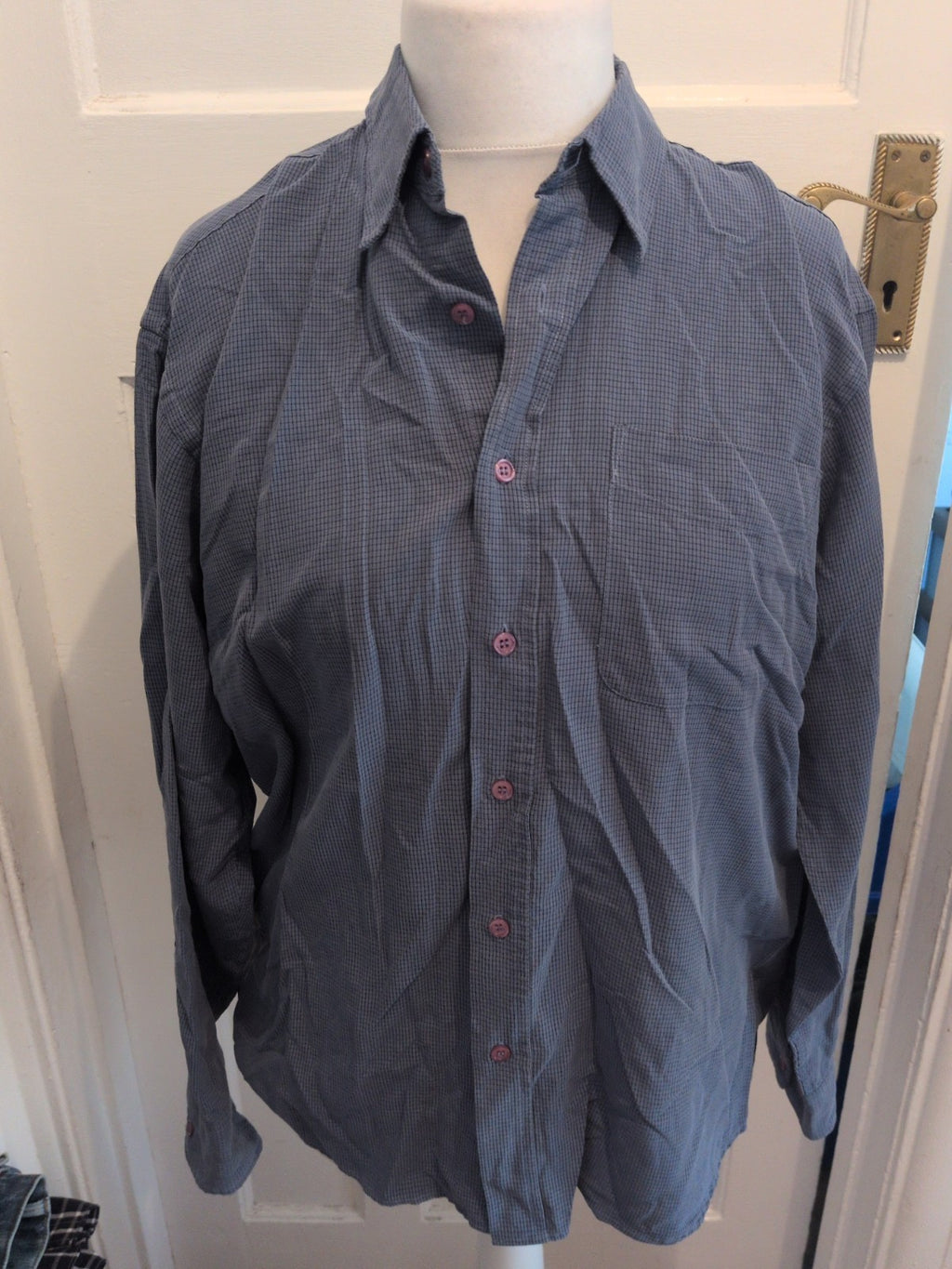 Springfield Medium Navy And Black Long Sleeve Shirt