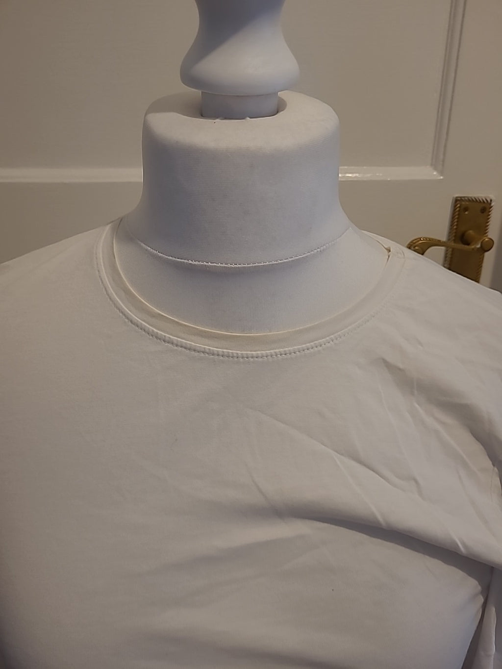 Ladies Primark Size 10-12 White Frilly Sleeved Tshirt