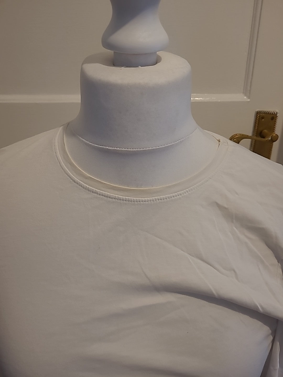 Ladies Primark Size 10-12 White Frilly Sleeved Tshirt