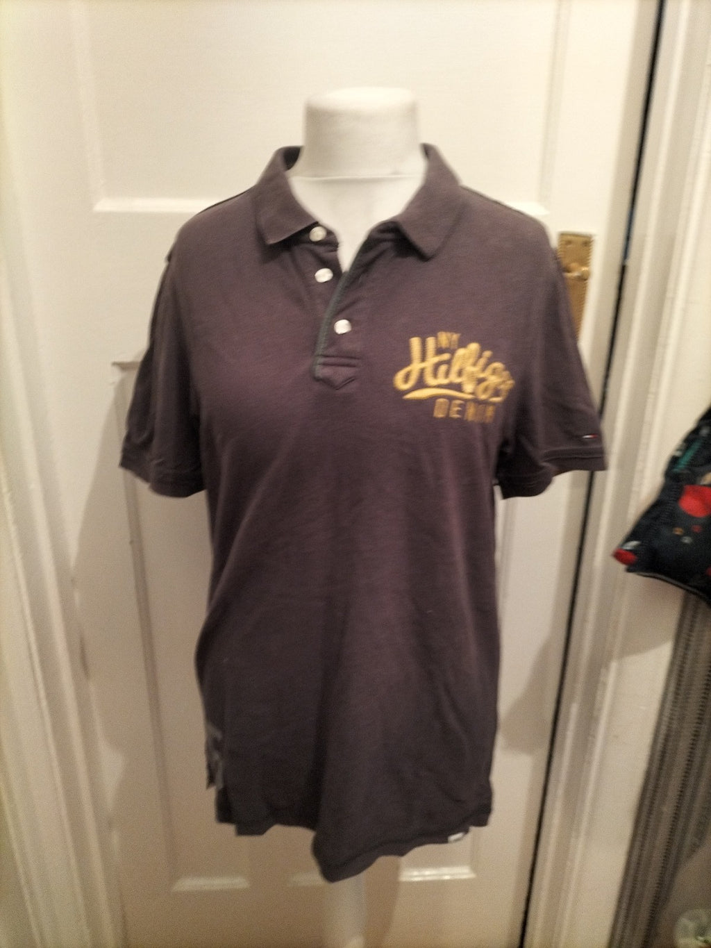 Mens Hilfiger Size XL Navy Short Sleeved Polo