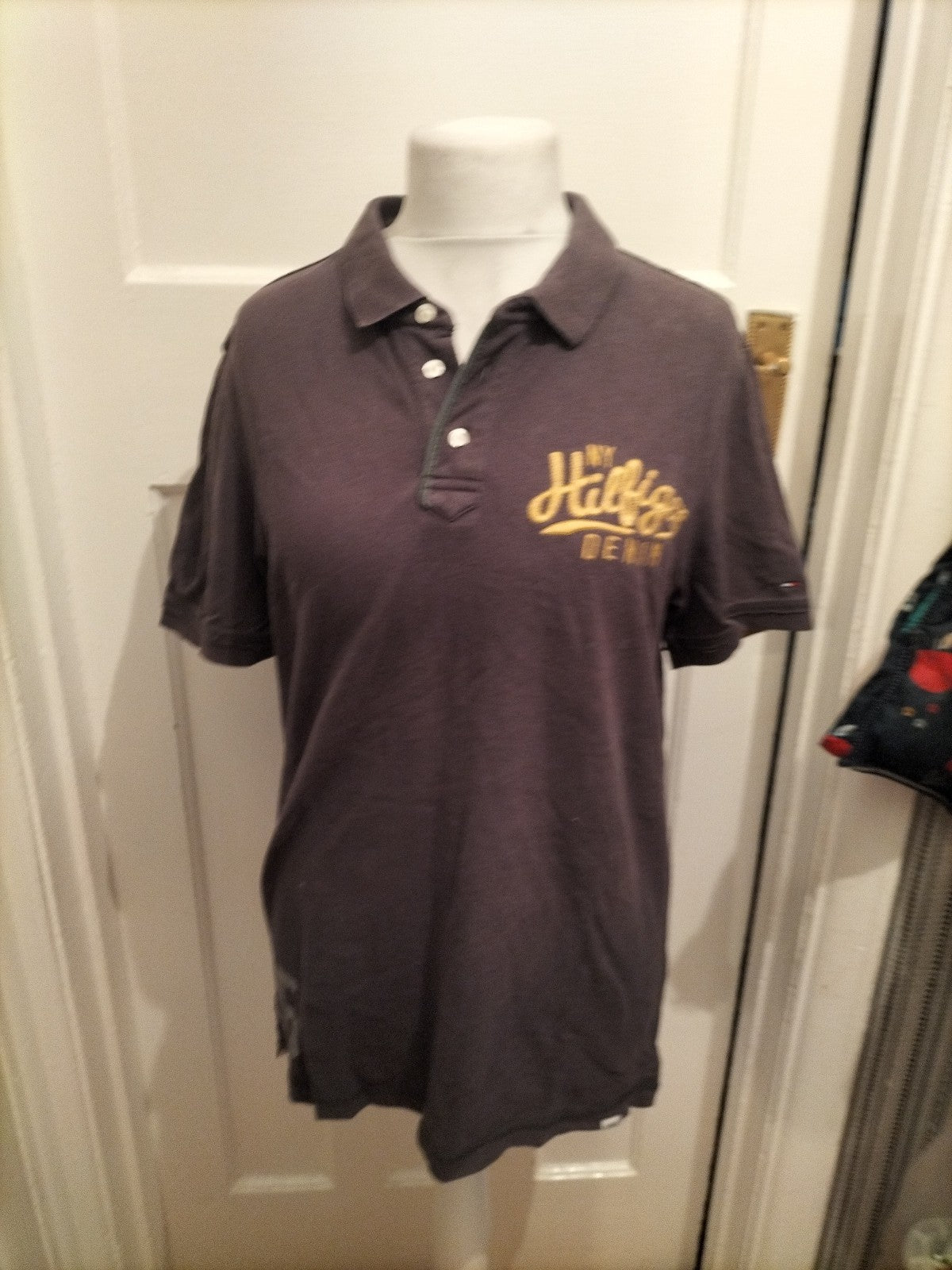 Mens Hilfiger Size XL Navy Short Sleeved Polo
