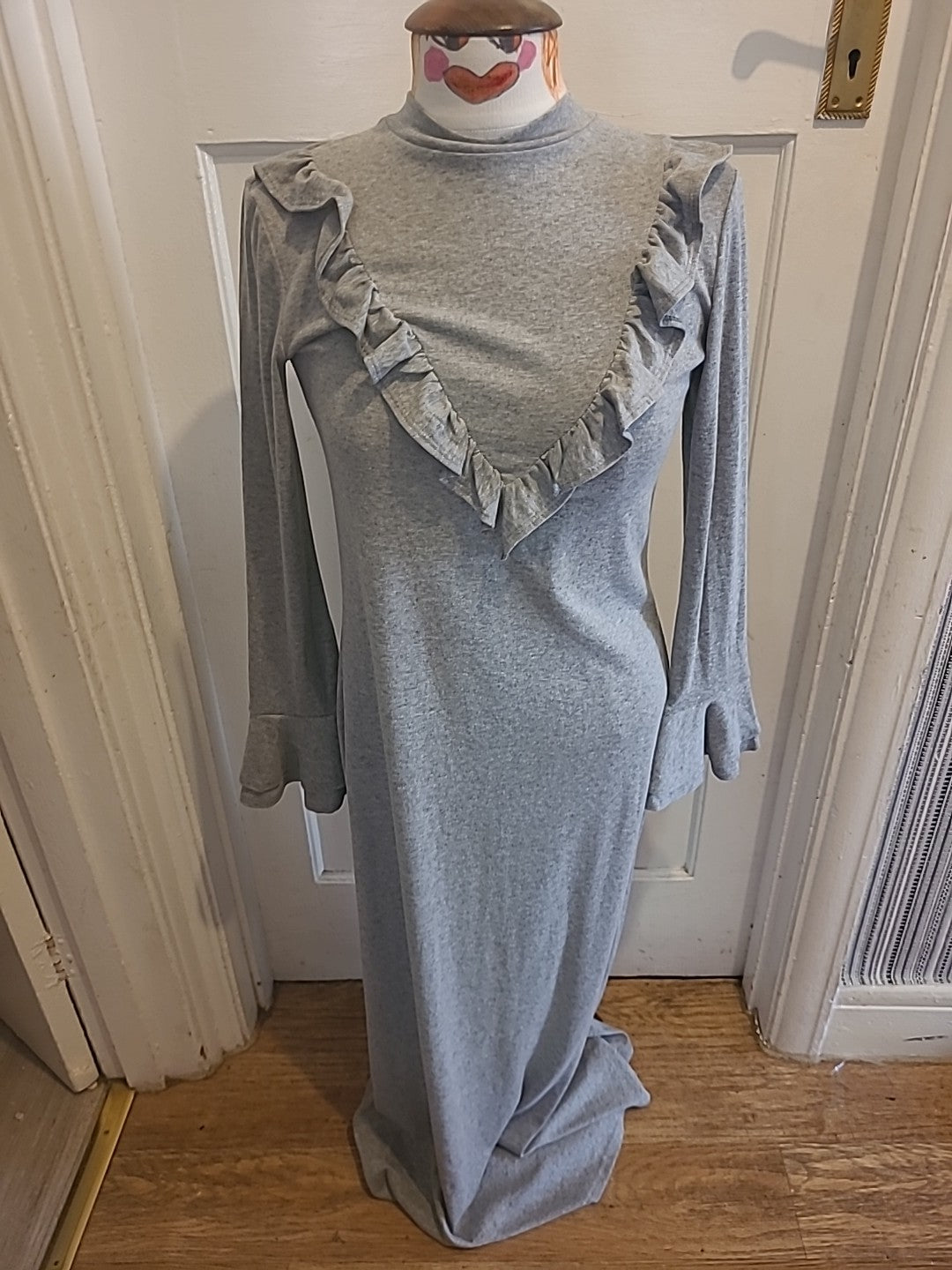 Ladies Shein Size Large Grey Long Sleeved Long Length Dress