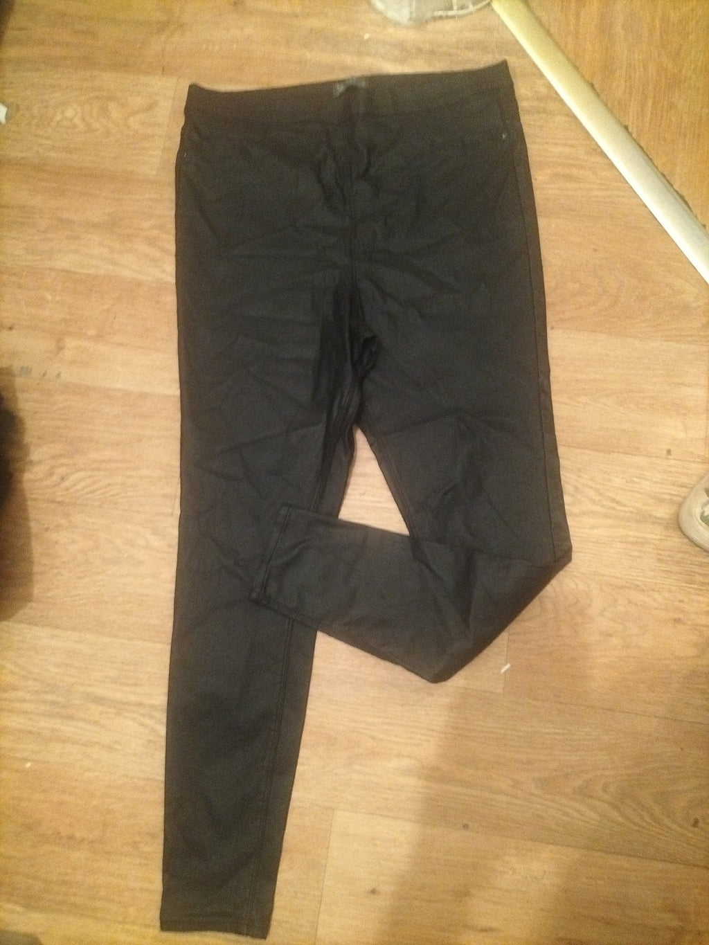 Ladies Papaya Size 16 L29 Pleather Trousers