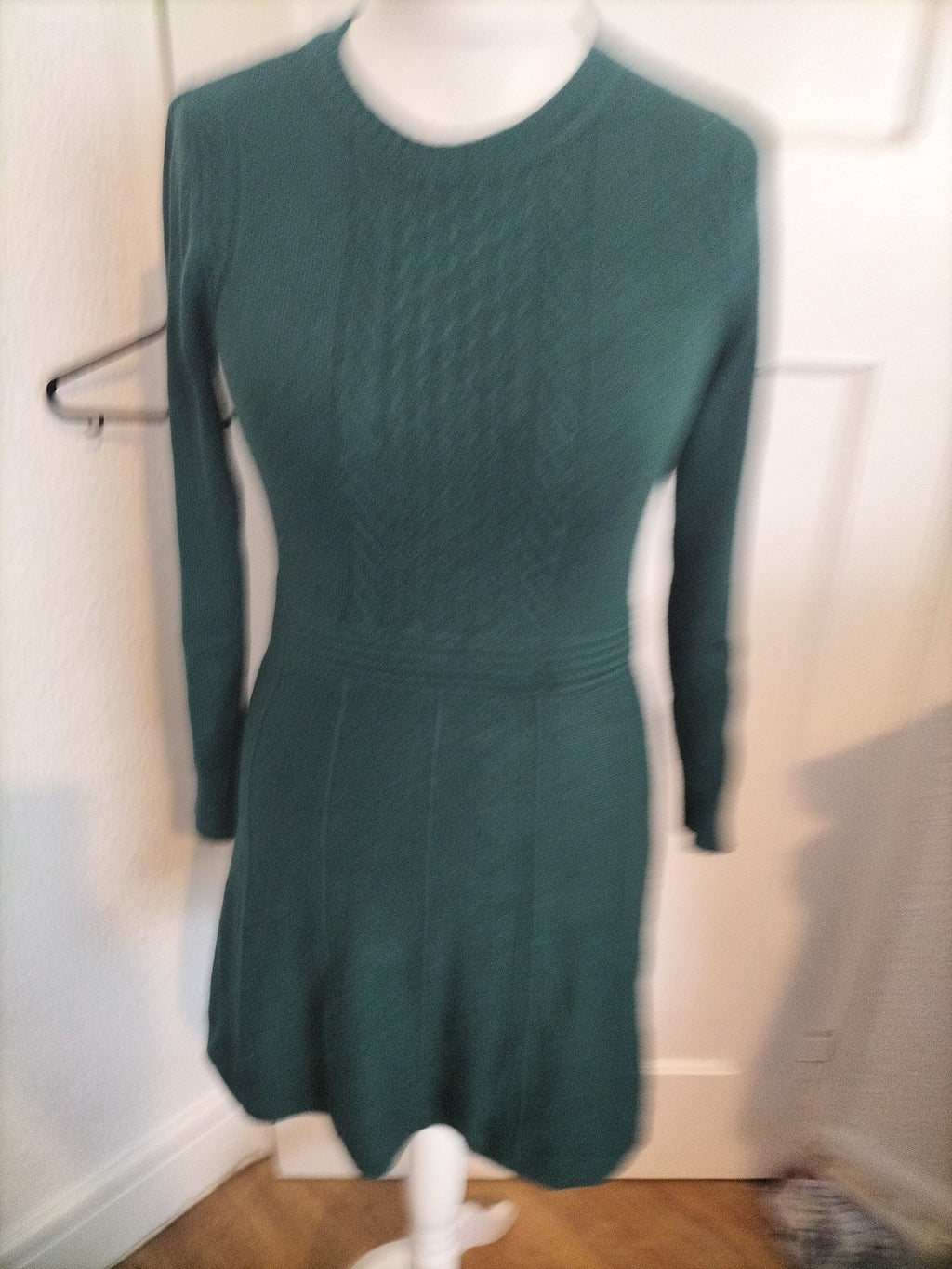 Ladies Shein Size Small Green Long Sleeved Jumper Dress