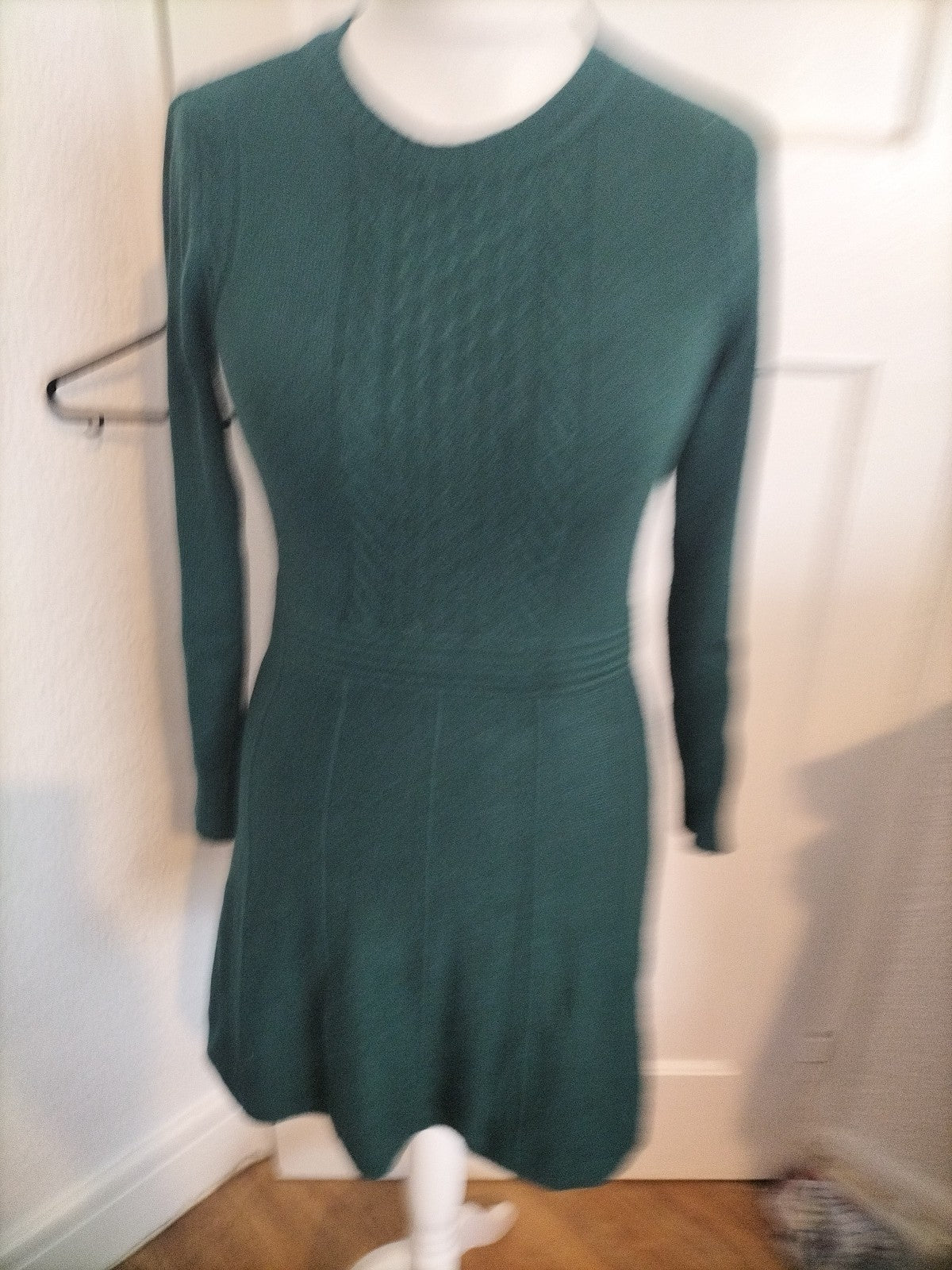 Ladies Shein Size Small Green Long Sleeved Jumper Dress