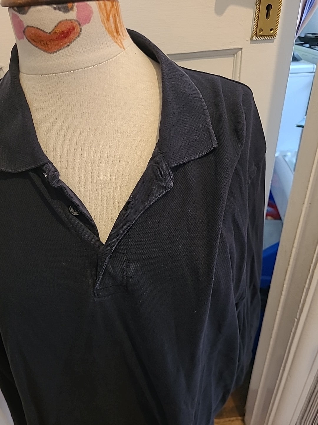 Mens Bc Collection Size Xl Navy Long Sleeved Polo Shirt