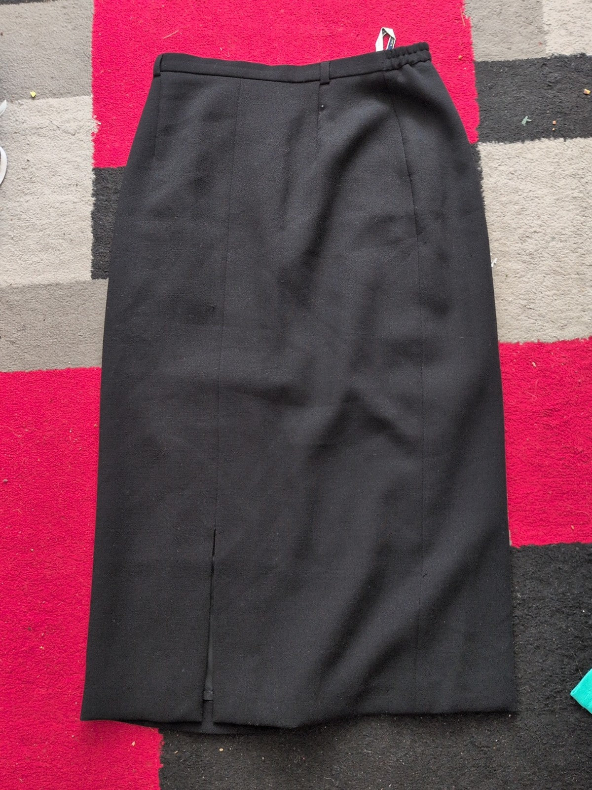 Viyella 10 Black Lined Split Hem Front Skirt