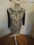 Ladies Papaya 12 Black And Cream Long Sleeve Blouse