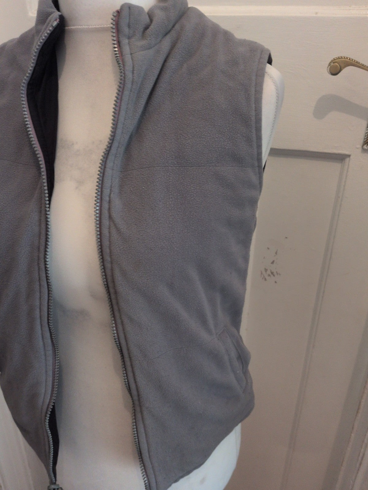 Medium Grey Lined Full Zip Gilet