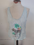 Ladies Peacocks Size 18-20 Blue Sleeveless With Zebra Pyjama Top