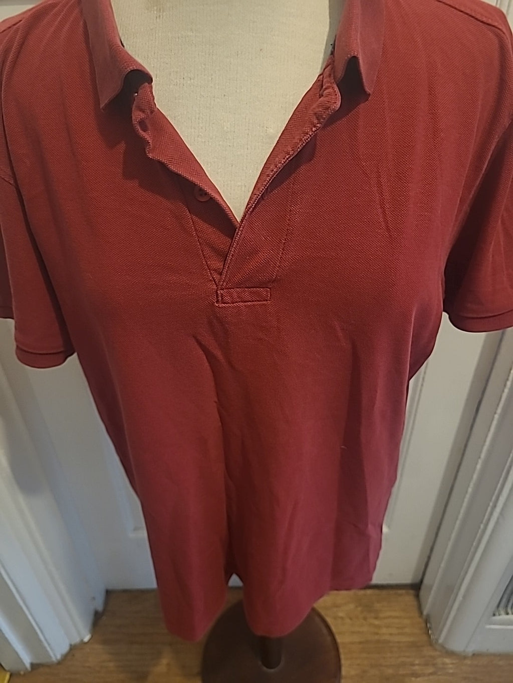 Mens Primark Size Large Red Short Sleeved Collered Polo