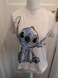 Primark Disney Large White Stitch Short Sleeve Pyjama Top