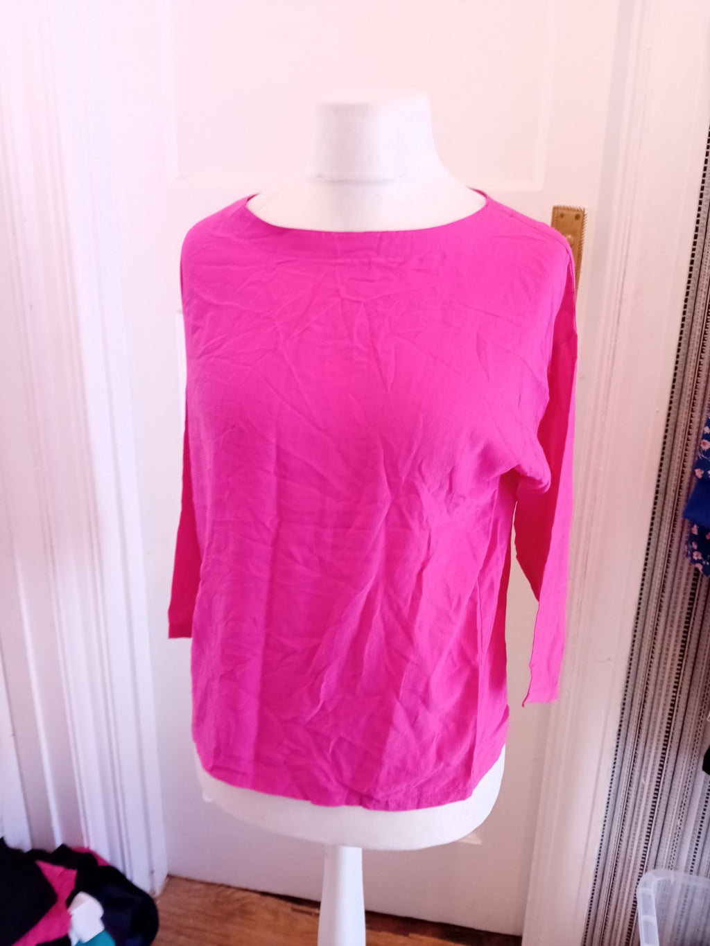 Ladybug Medium 100% Silk Pink Blouse