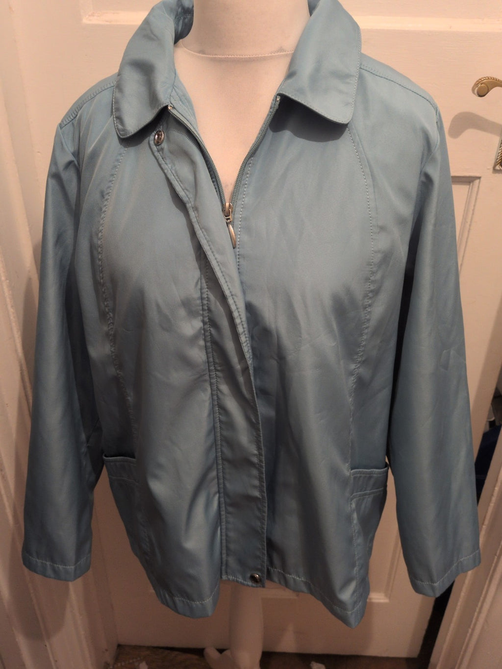 BM Casual Large Turquoise Lined Full Zip Jacket