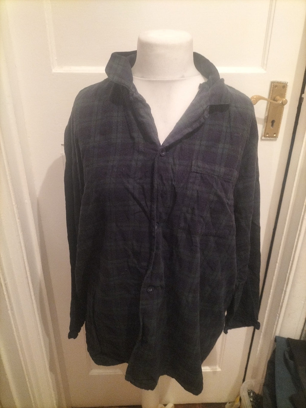 Mens George Size 2xl Tartan Check Long Sleeved Shirt