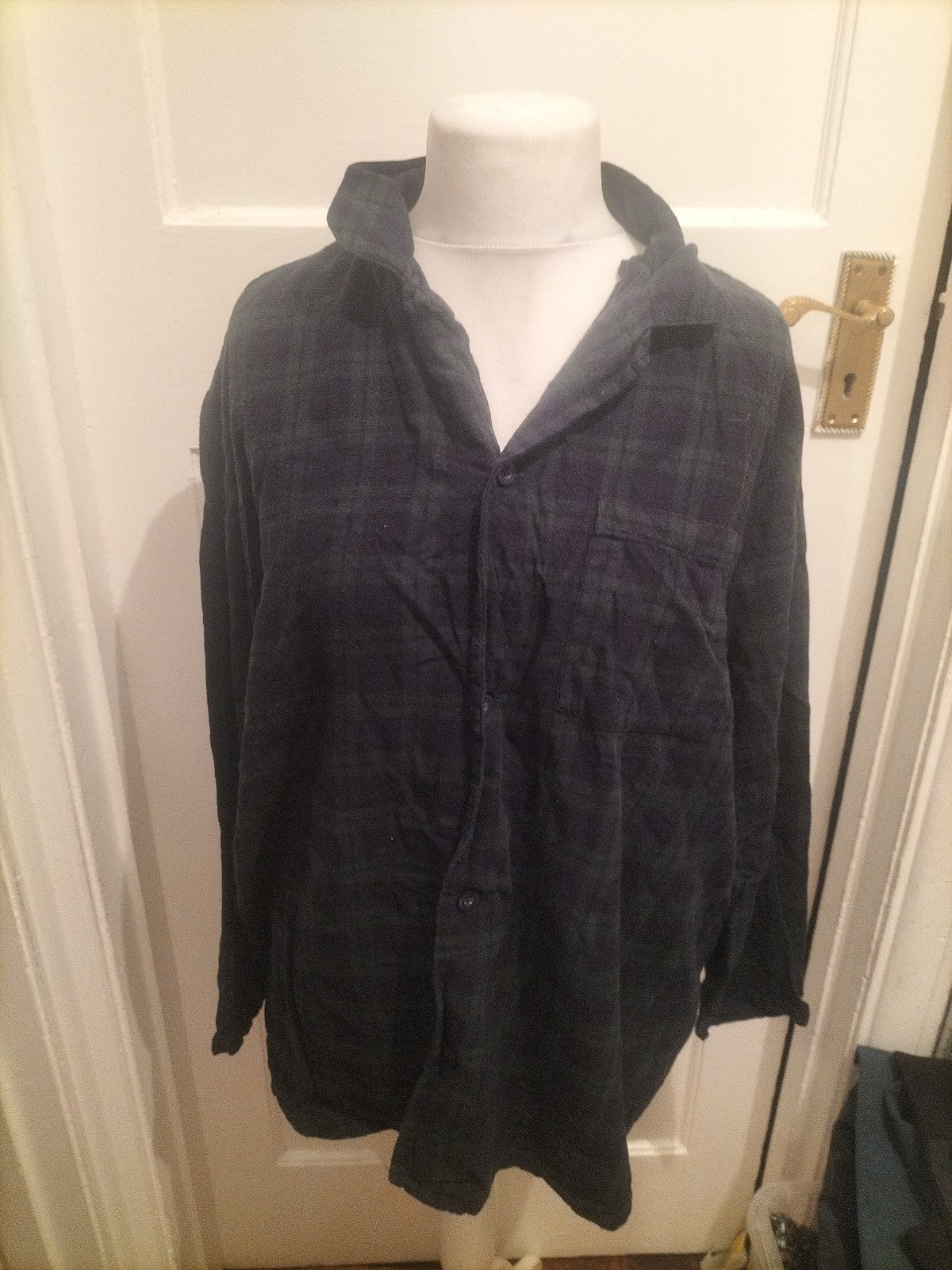 Mens George Size 2xl Tartan Check Long Sleeved Shirt