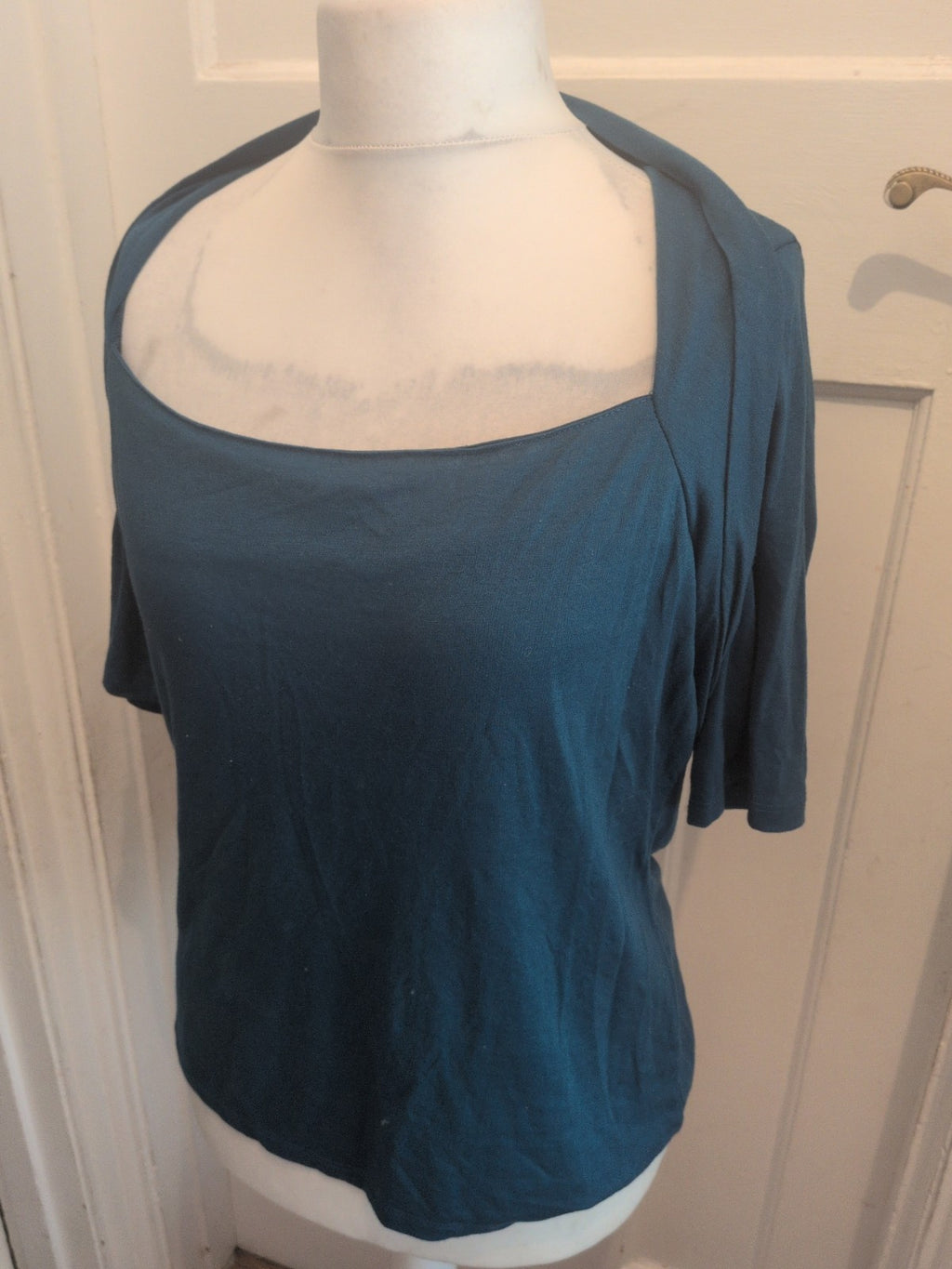 Ladies George Size 18 Navy Blue Short Sleeve Blouse
