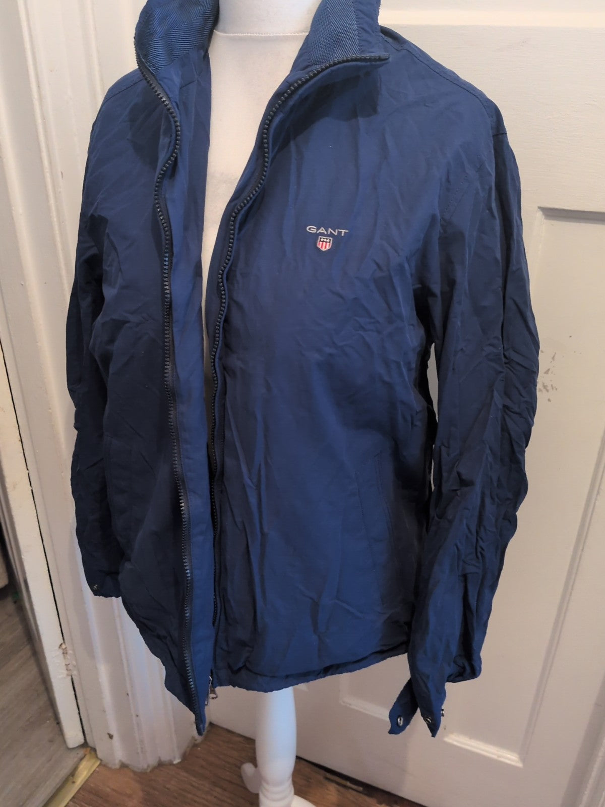 Gant Large Navy Blue Full Zip Rain Coat
