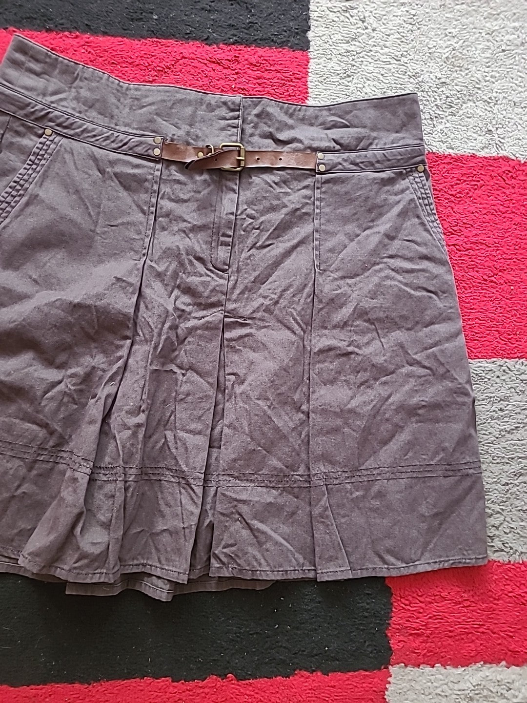 Ladies Zara Size XL Brown Midi Flare Skirt