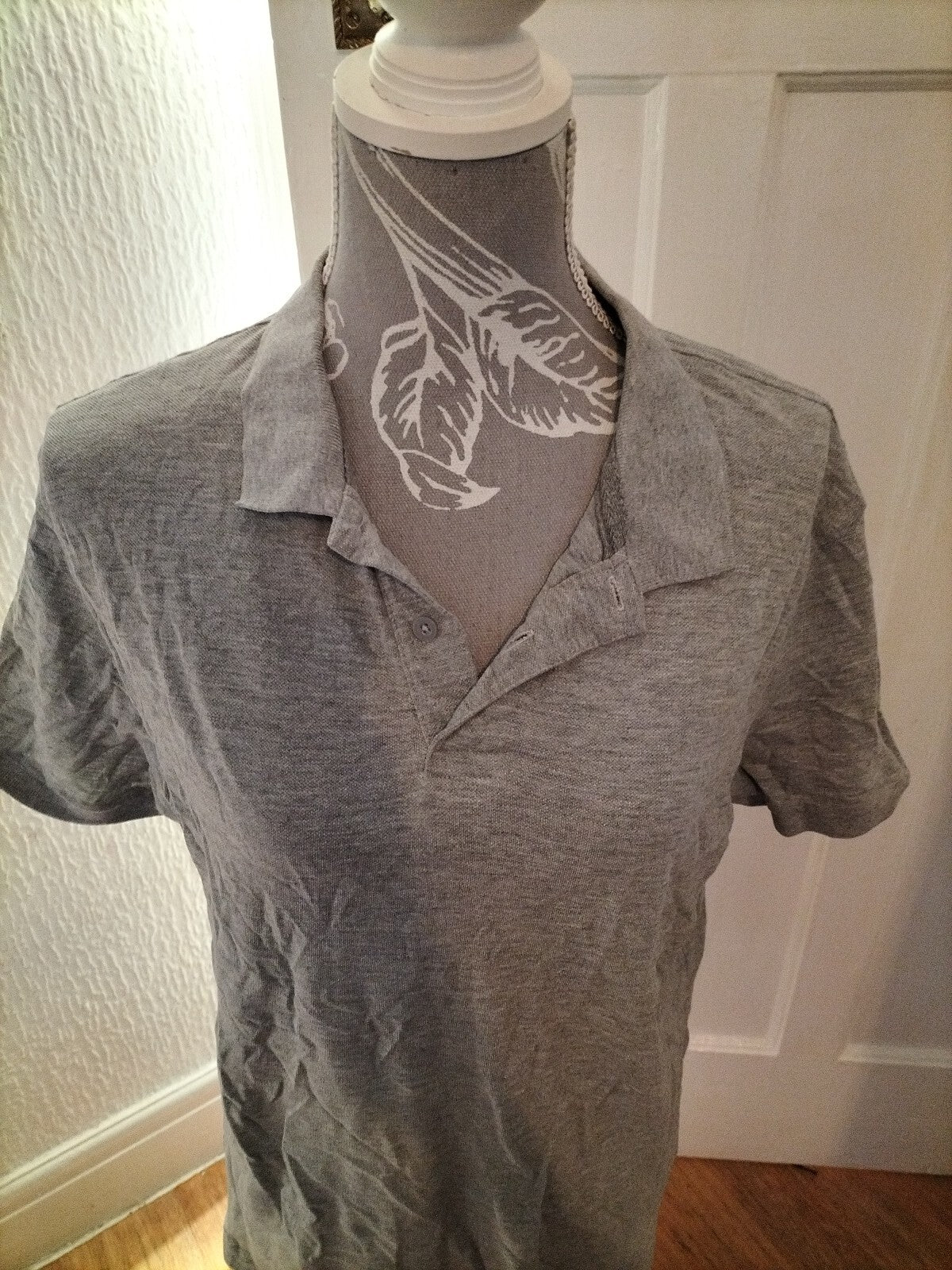Mens Primark Size Large Grey Short Sleeved Polo