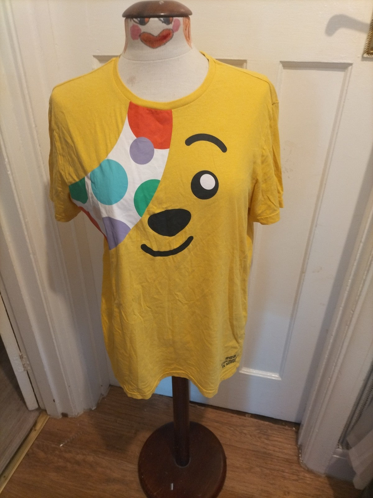 Ladies George Size Medium Yellow "Children In Need" Tshirt