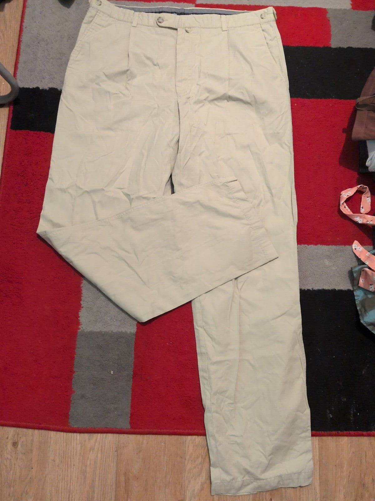 Mens Guise Size 36L Cream Smart Trousers