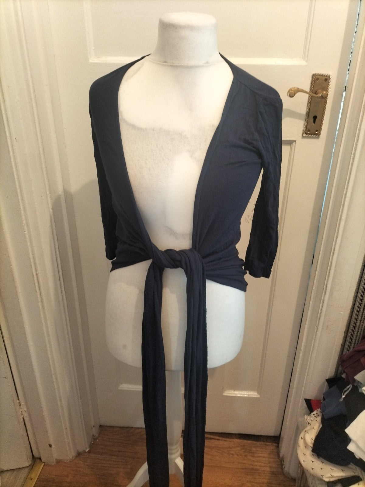 Ladies JoJo Maman Bebe Size Xs Navy Long Sleeved Blouse