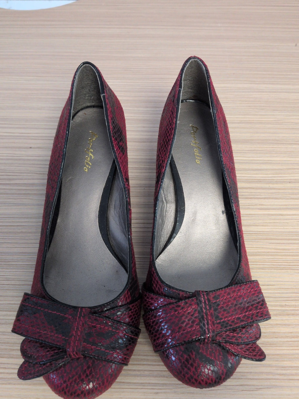 Portfolio 5.5 Wine Snakeskin Small Heels