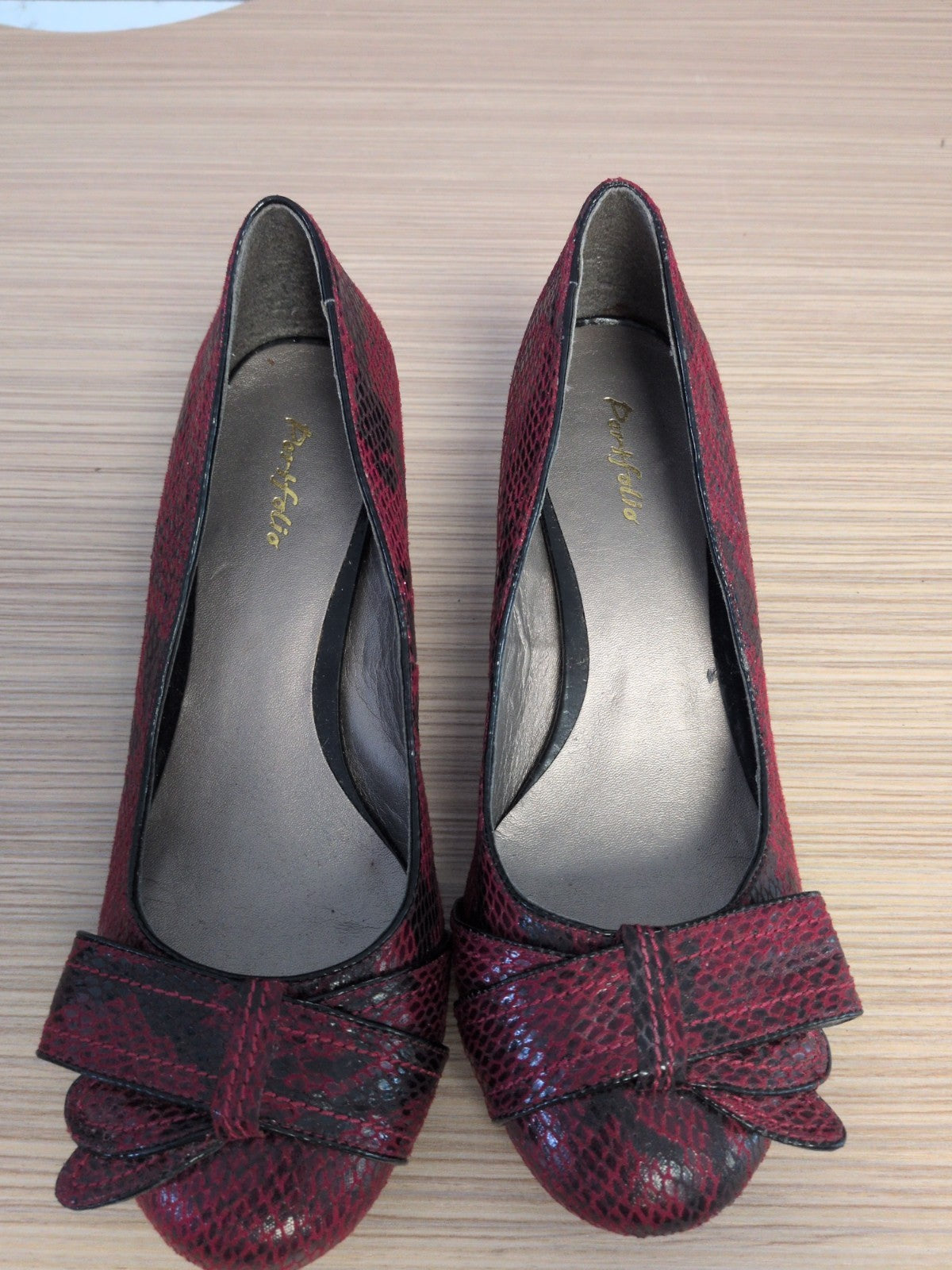 Portfolio 5.5 Wine Snakeskin Small Heels