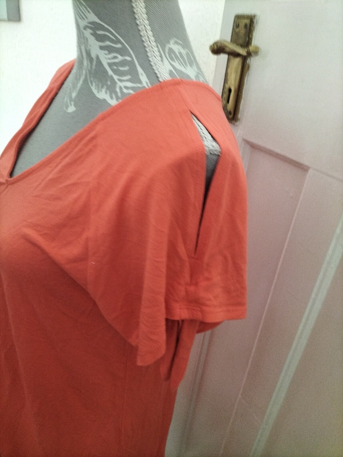 Ladies George 14 Orange Short Sleeve Blouse