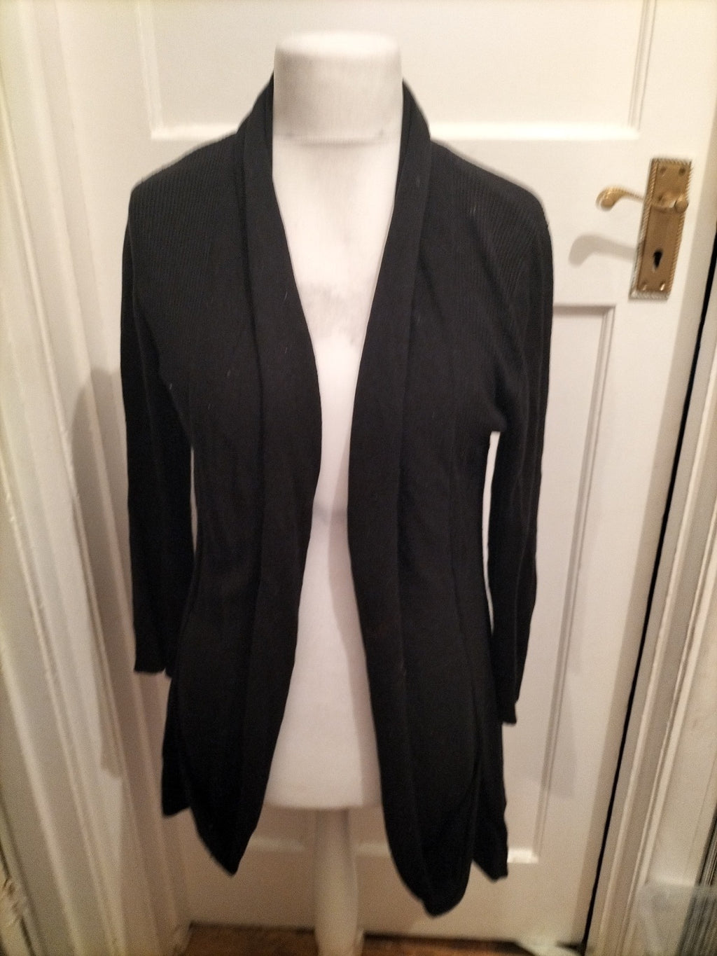 Marks And Spencer 14 Black Cardigan Small Hole On Collar
