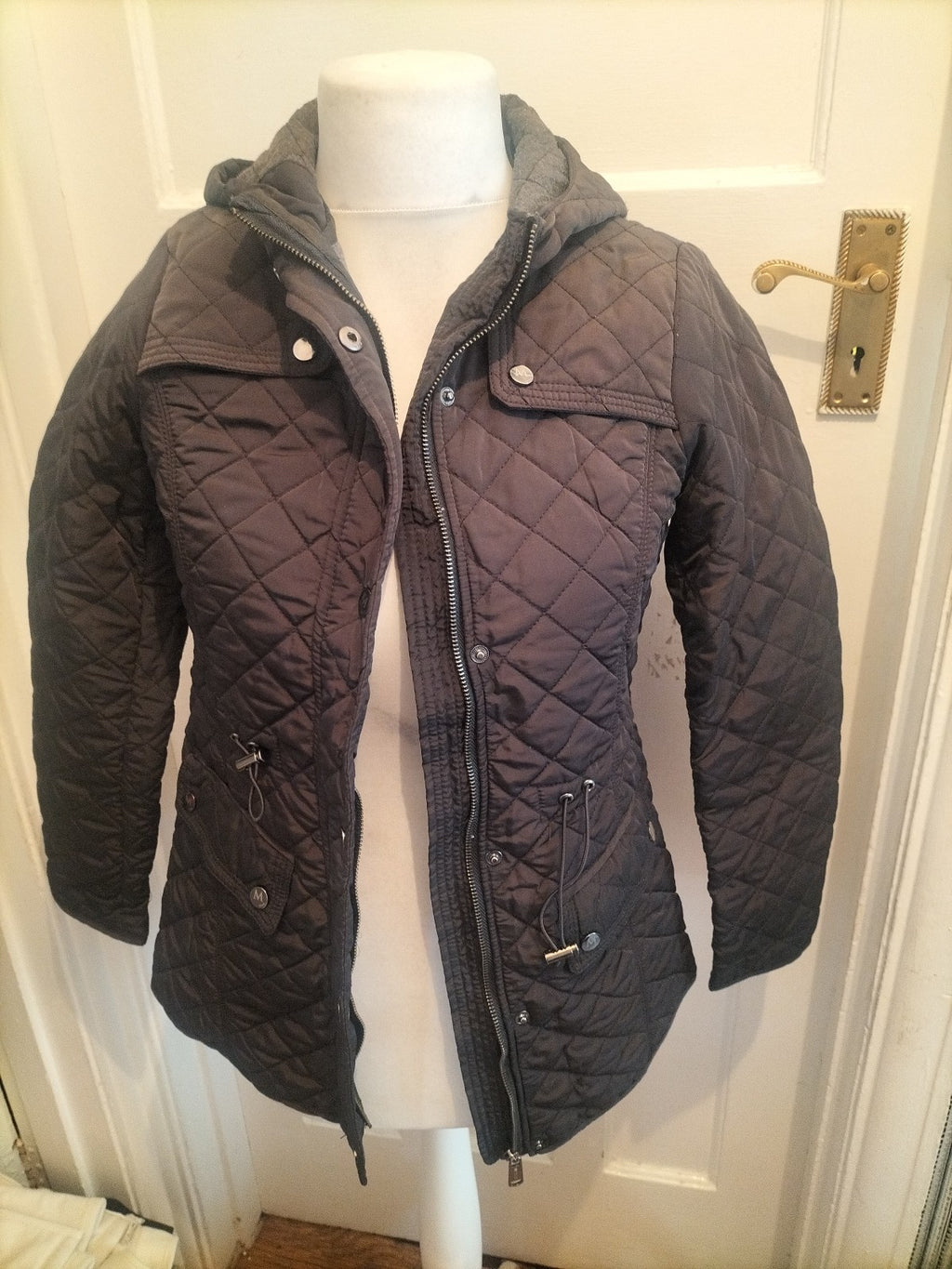 Ladies Maine Size 10 Black Full Zip Lined Coat