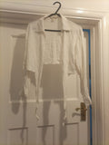 Ladies Miss Selfridge Size 8 White Shoulder Long Sleeved Cardigan