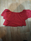 Ladies Size 10 Red Croped Top