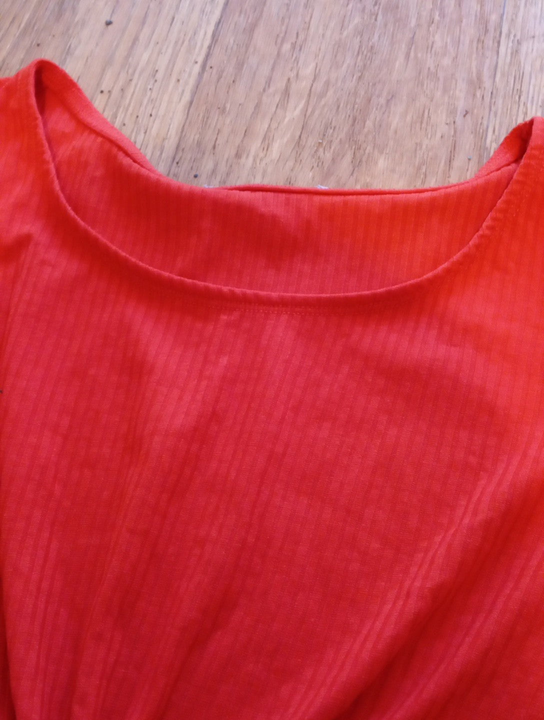 Ladies Size XS Orange Ribbed Knot Detail Crop Top