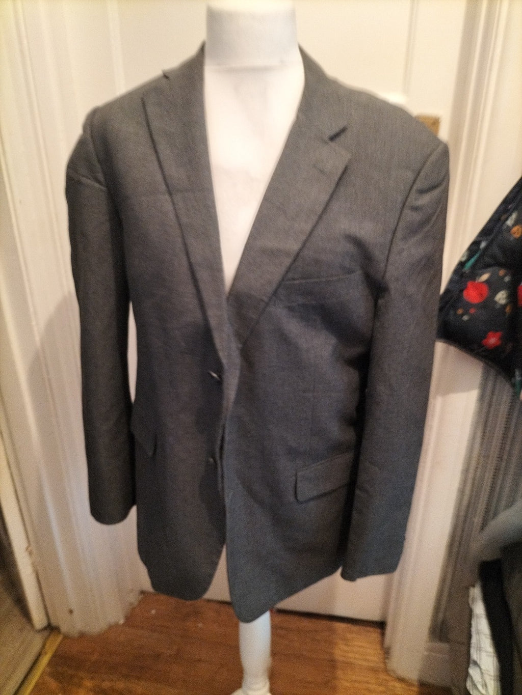 Mens Marks And Spencer Size 42 Short Light Grey Padded Lined Blazer
